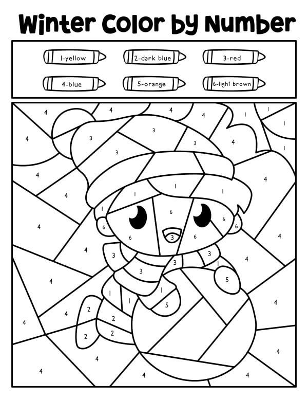 Little Elf in Winter Color By Number