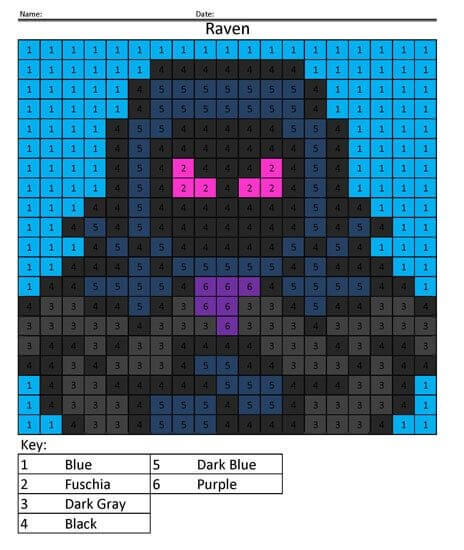 Raven Fortnite Color By Number