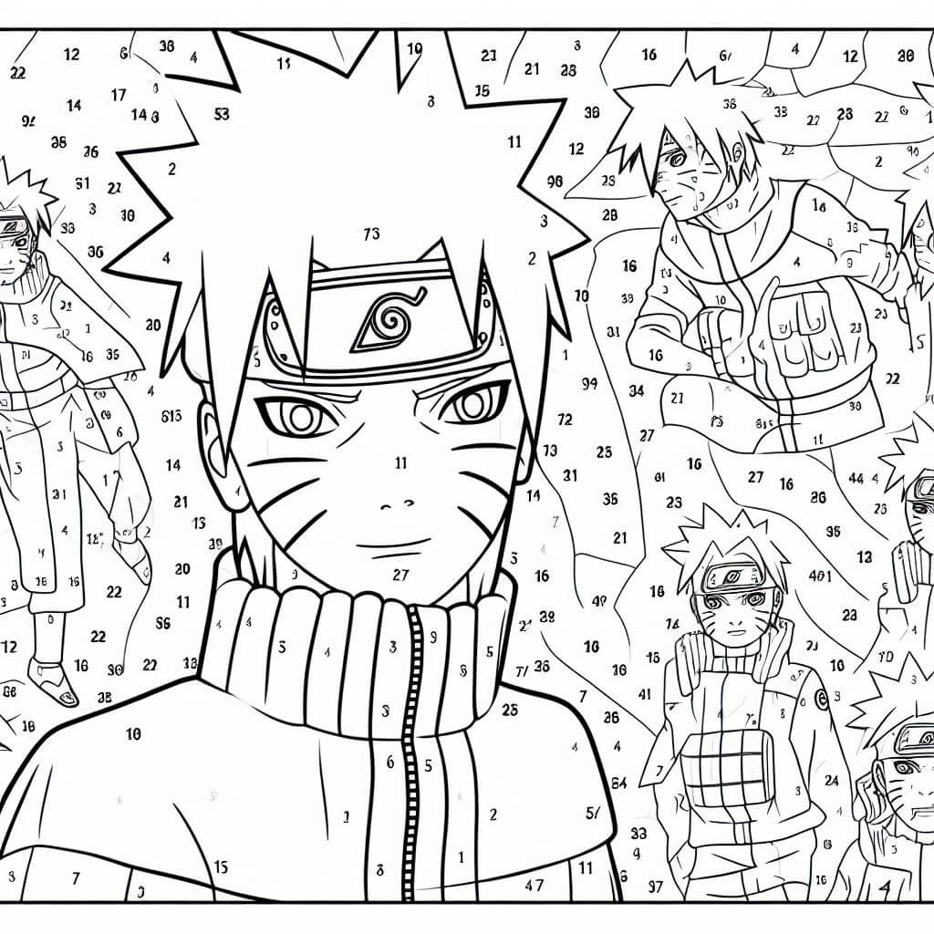 Smiling Naruto Color By Numbe
