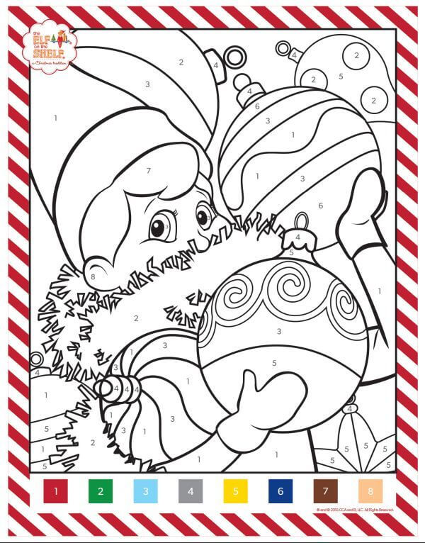 The Elf On The Shelf Color By Number