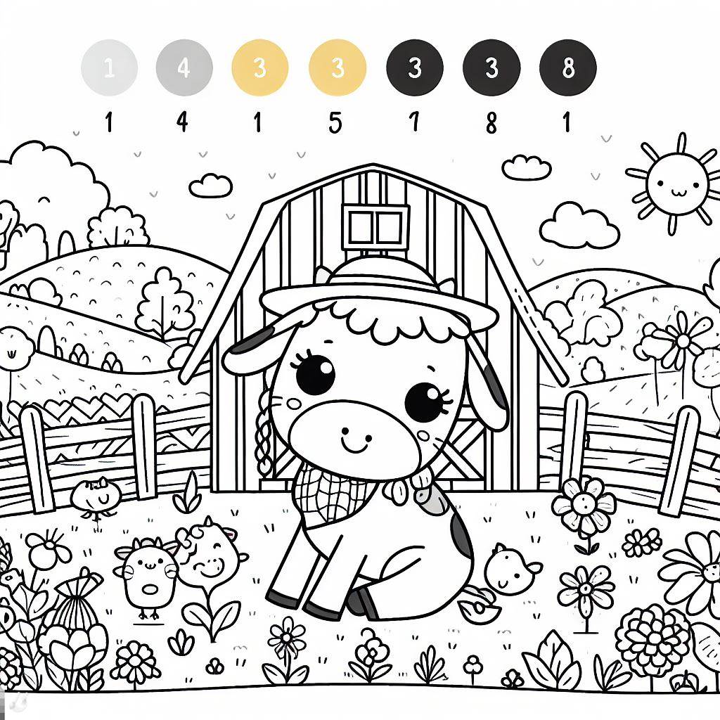 Cow 1st Grade Color By Number