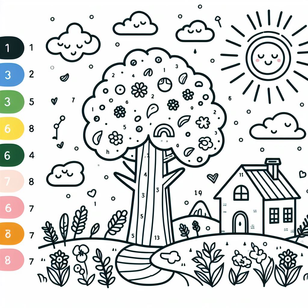 Tree 1st Grade Color By Number