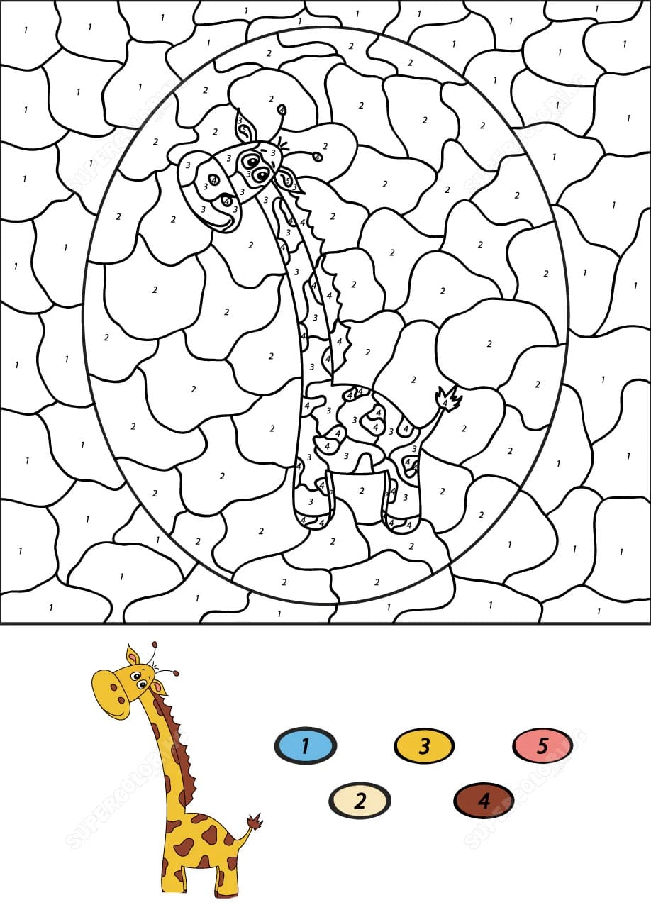 Free Giraffe Color By Number