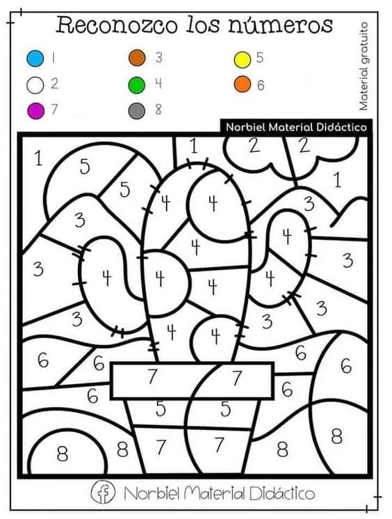 Free Printable Cactus Color By Number