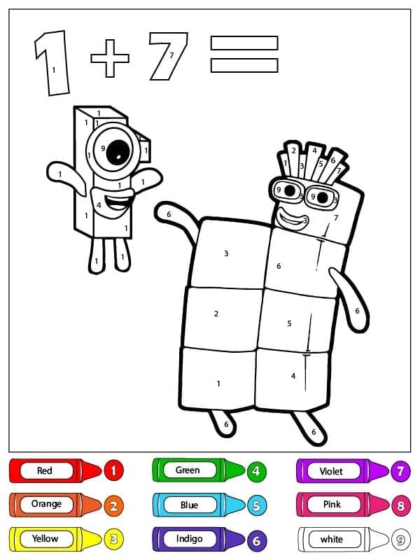 Numberblocks Color By Number Sheet