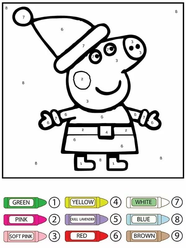 Peppa Pig Color By Number For Free