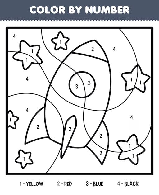 Color By Number Rocket