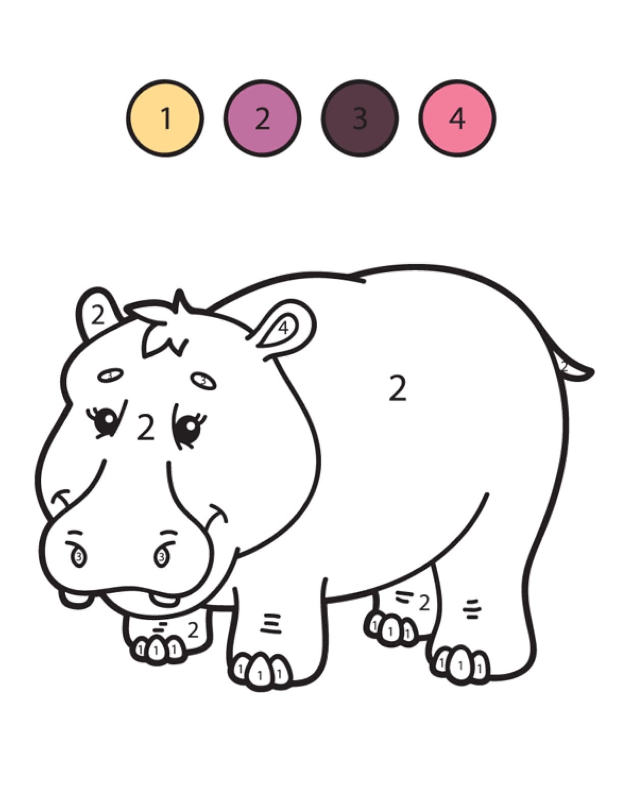 Hippo Color By Number