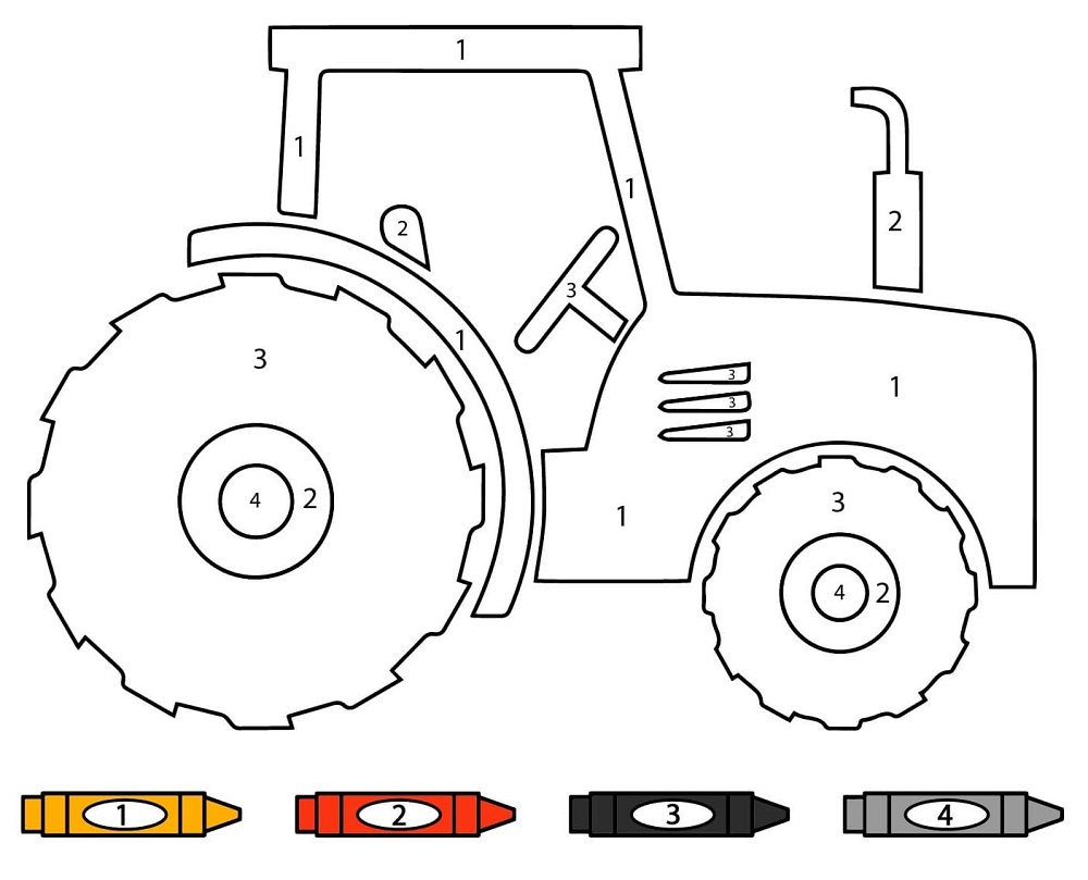 Tractor Color By Number