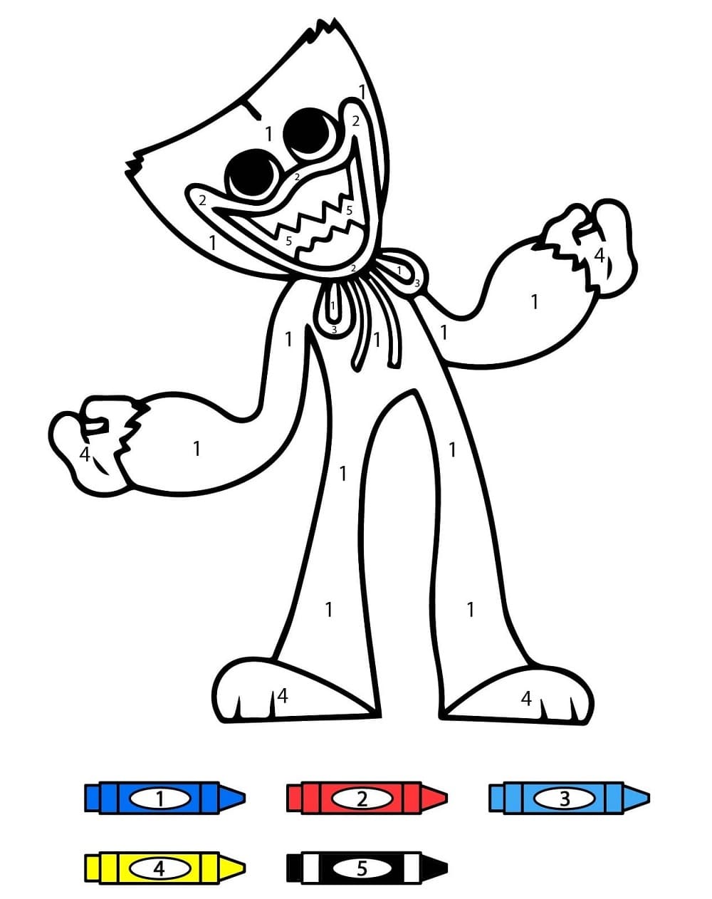 Huggy Wuggy Color By Number