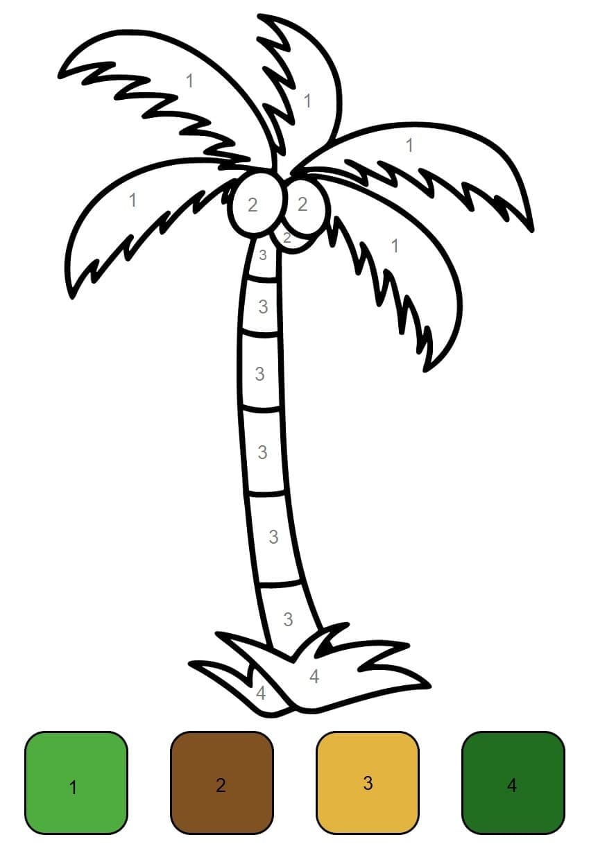 Palm Tree Color By Number
