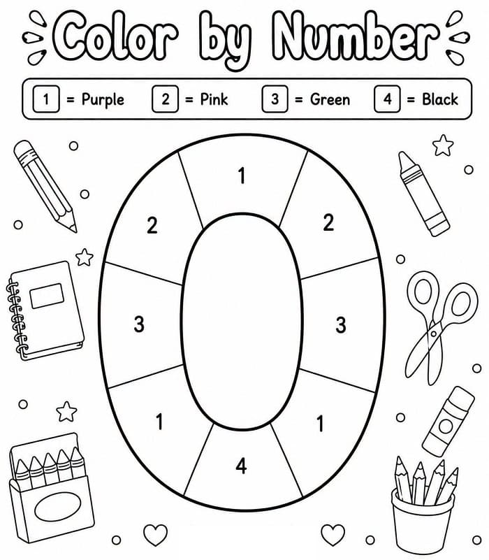 Alphabet Letter O Color By Number