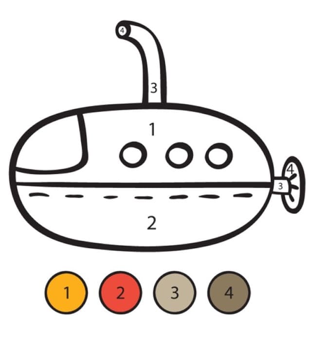 Submarine Color By Number