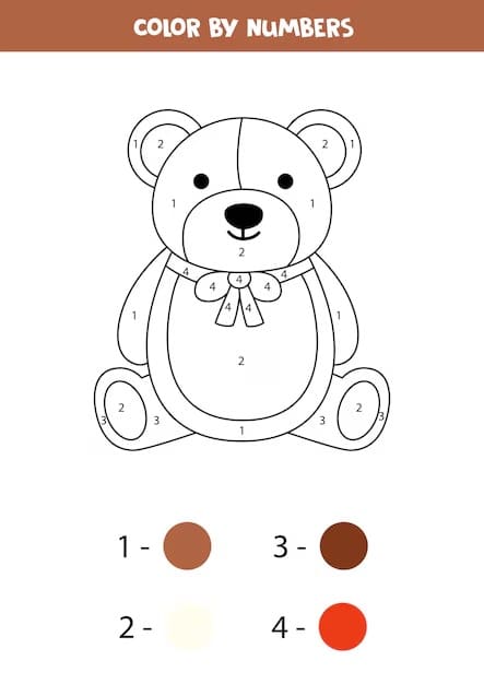 A Teddy Bear Color By Number