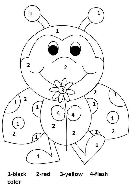 Cartoon Ladybug Color By Number