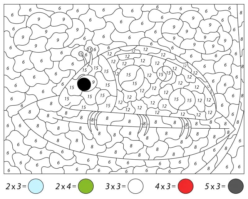 Cute Ladybug Color By Number