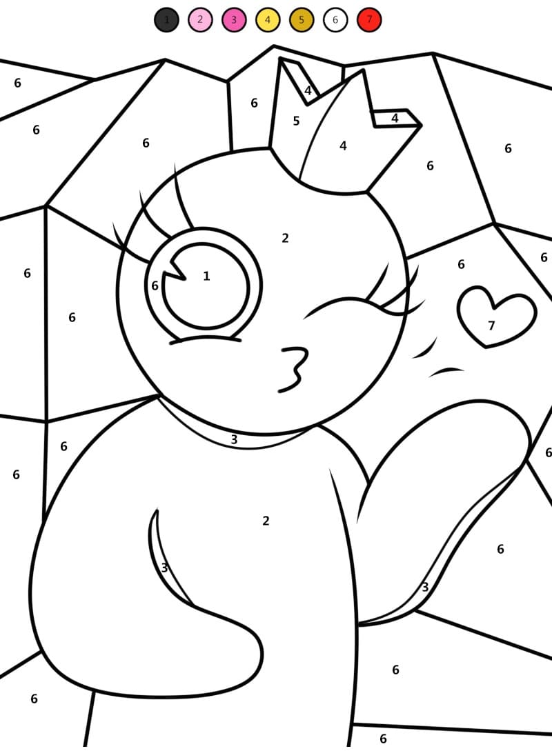 Cute Rainbow Friends Color By Number