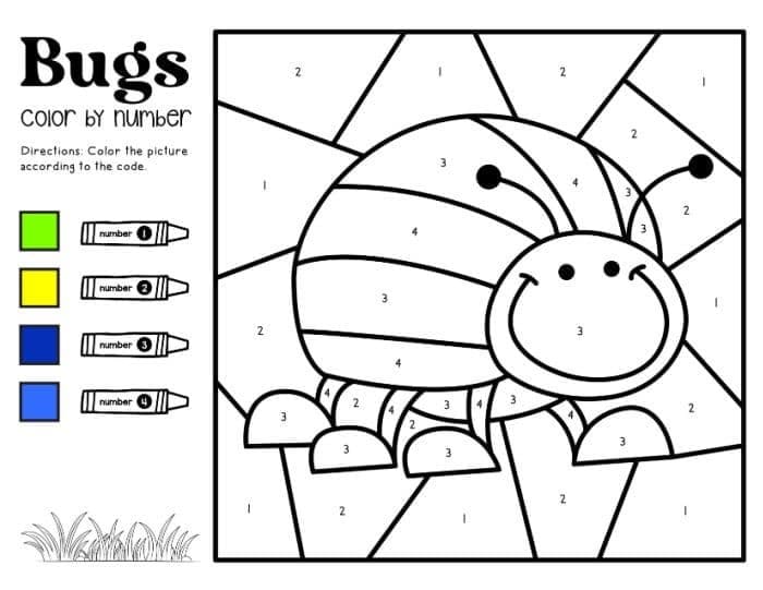 Funny Ladybug Color By Number