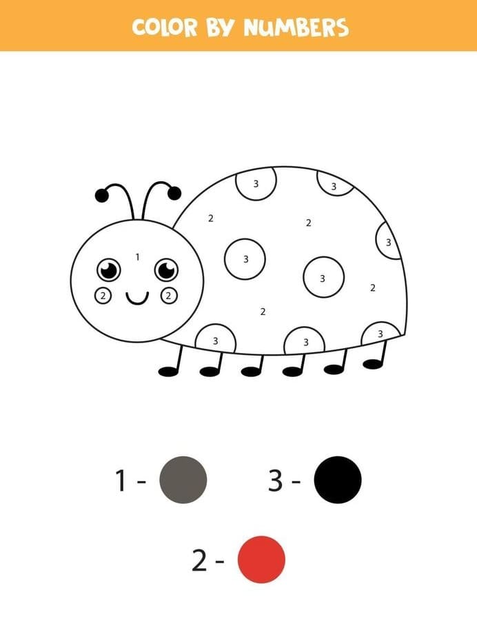 Happy Ladybug Color By Number