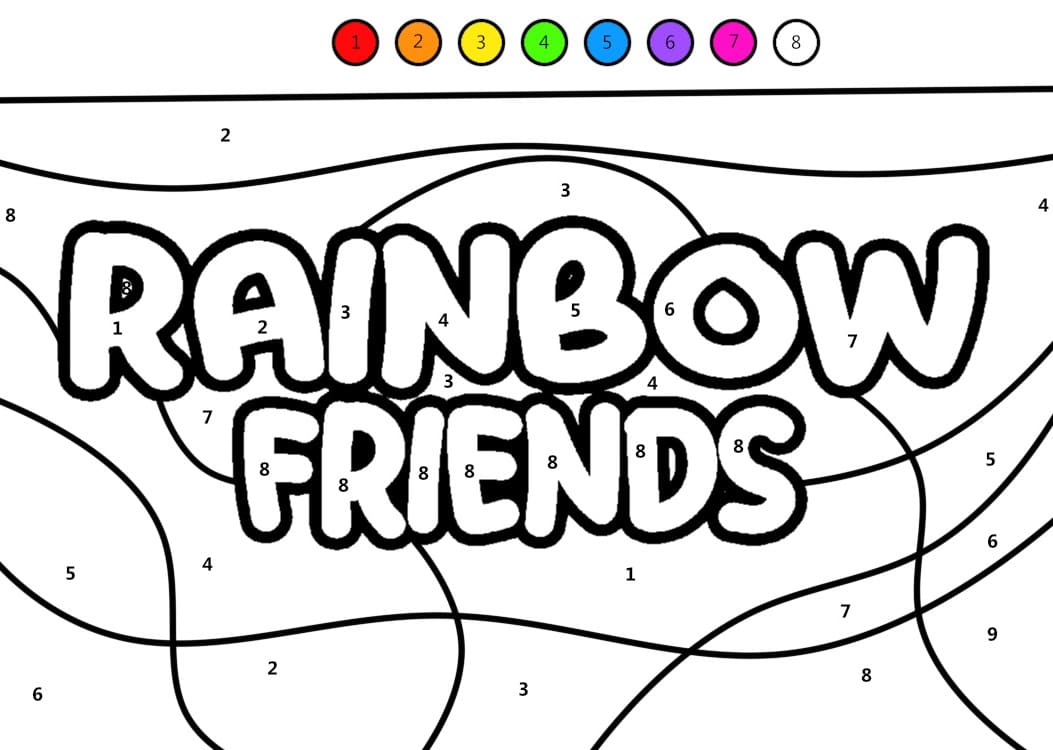 Logo Rainbow Friends Color By Number