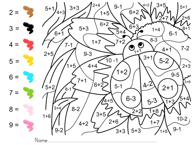 Lovely Ladybug Color By Number