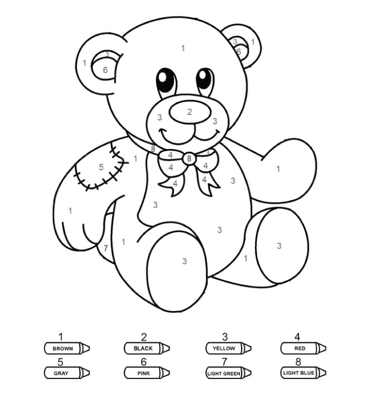 Teddy Bear Color By Number
