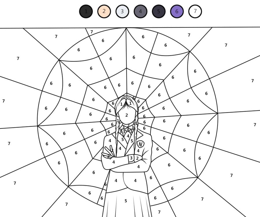 Print Wednesday Color By Number