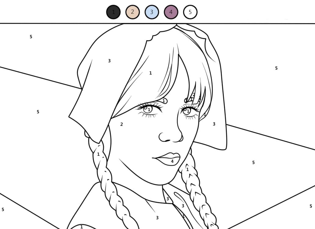 Printable Wednesday Color By Number