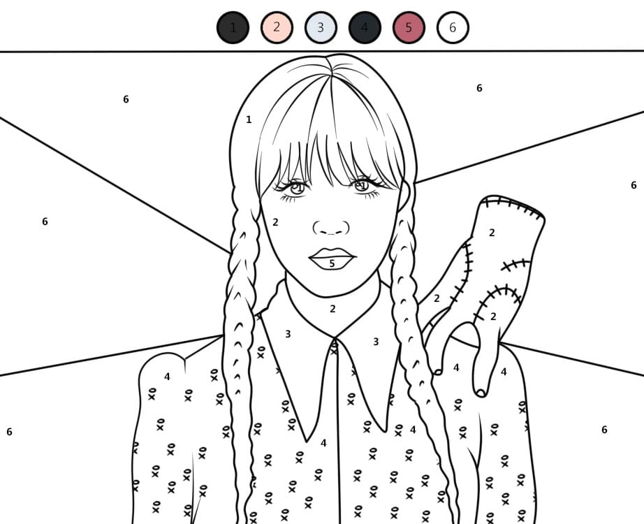 Wednesday Addams Color By Number