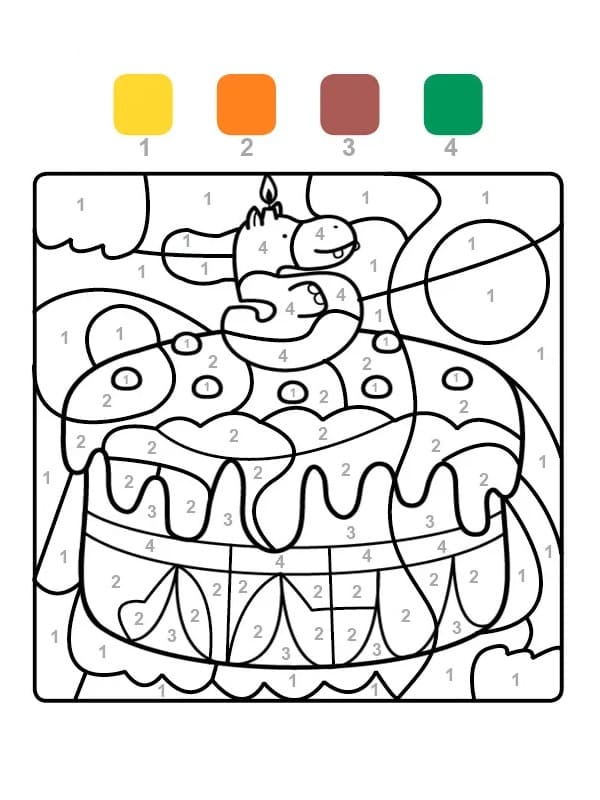 A Birthday Cake Color By Number