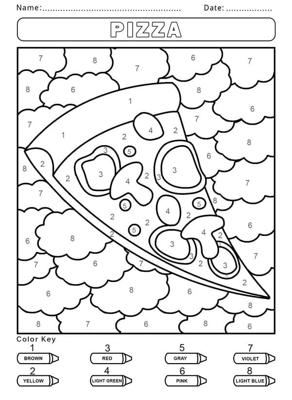 A Pizza Color By Number
