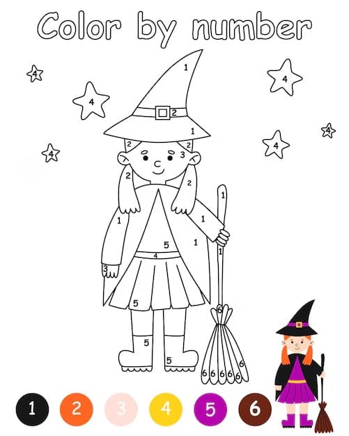Adorable Witch Color By Number