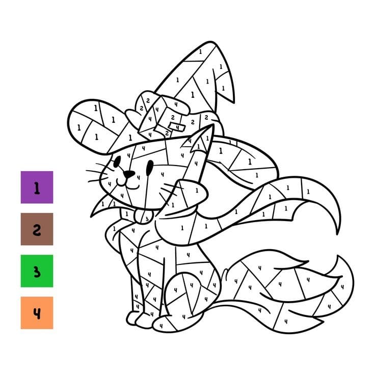 Cat Witch Color By Number