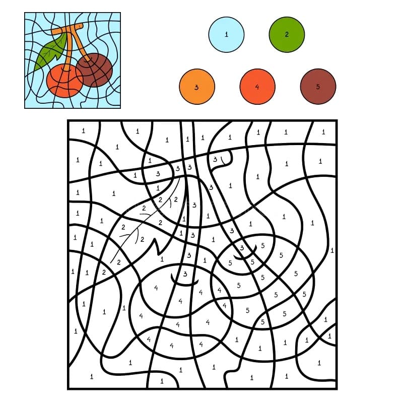 Cherry Fruit Color By Number