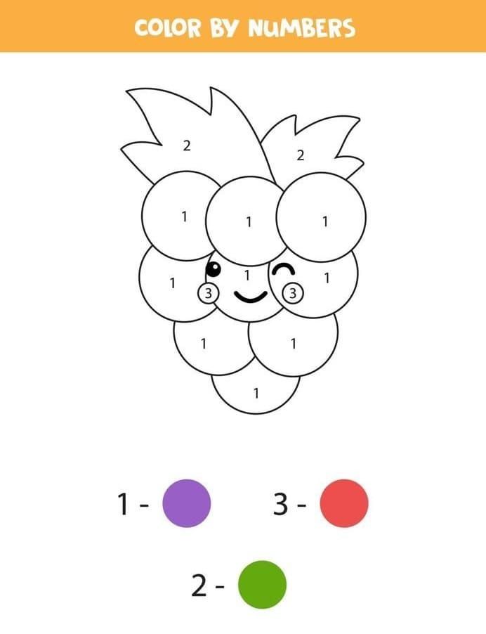 Cute Grapes Color By Number