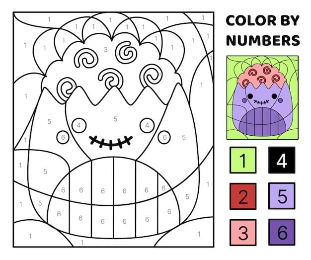 Cute Monster Color By Number