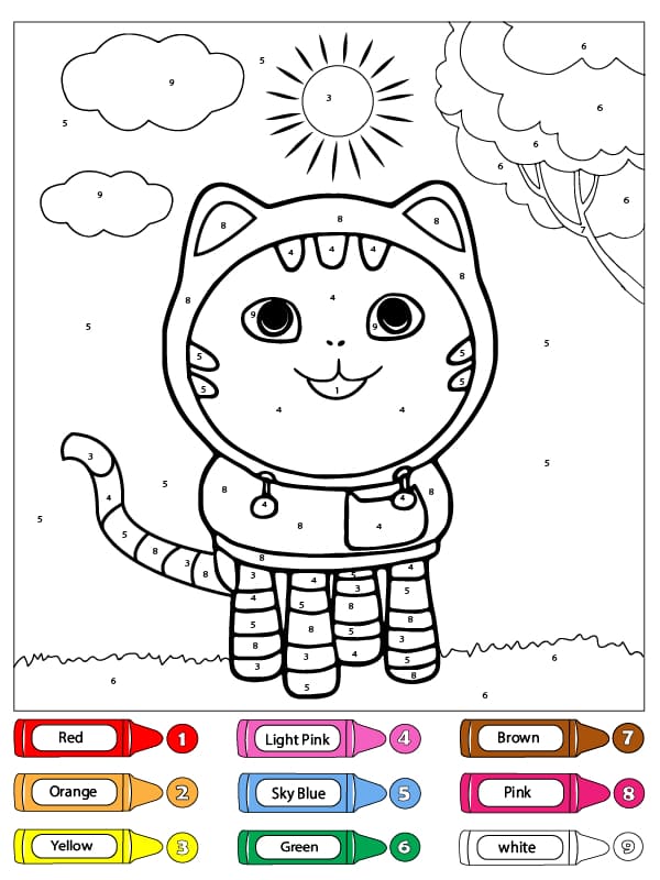 DJ Catnip Gabby’s Dollhouse Color By Number