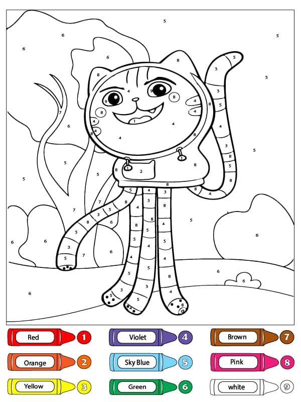 DJ Catnip from Gabby’s Dollhouse Color By Number