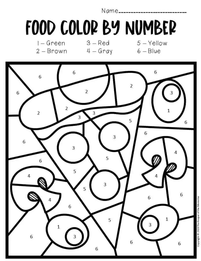 Pizza Color By Number