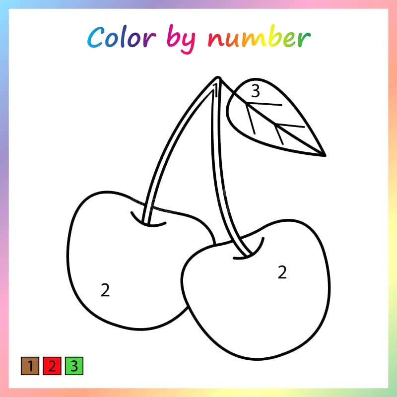 Free Printable Cherry Color By Number
