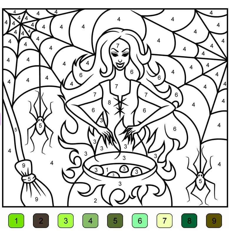 Free Witch Color By Number