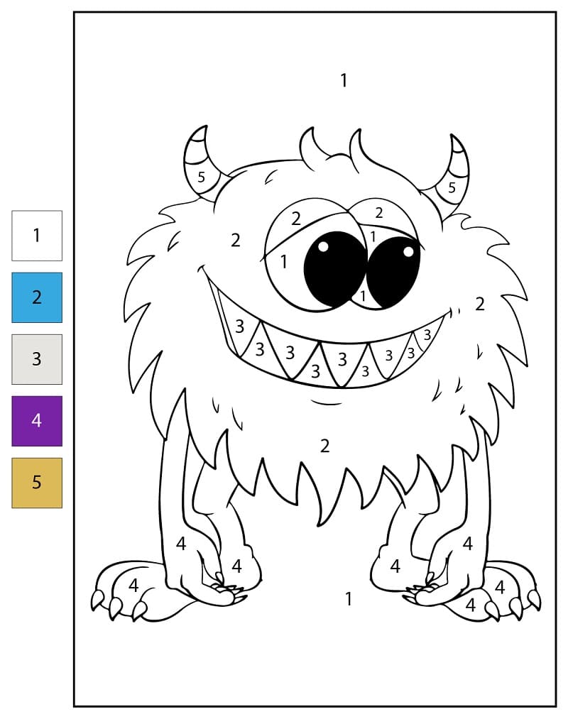 Funny Monster Color By Number