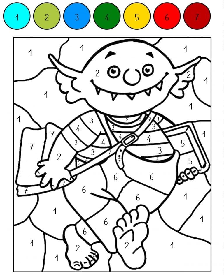 Happy Monster Color By Number