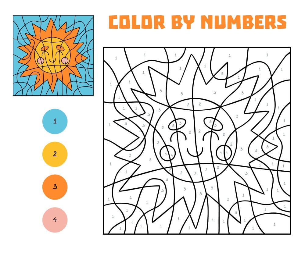 Happy Sun Color by Number