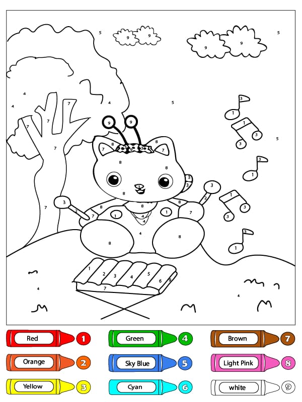 Kitty Fairy Gabby’s Dollhouse Color By Number