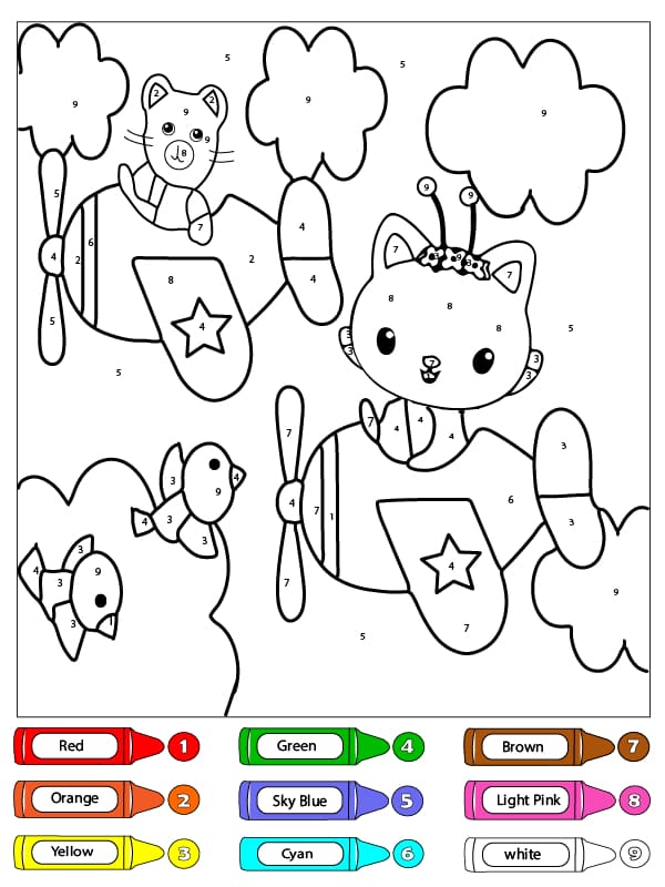 Kitty Fairy from Gabby’s Dollhouse Color By Number