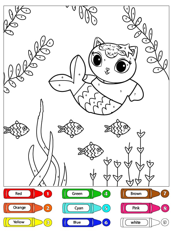 Mercat from Gabby’s Dollhouse Color By Number