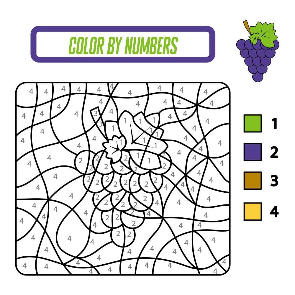 Nice Grapes Color By Number