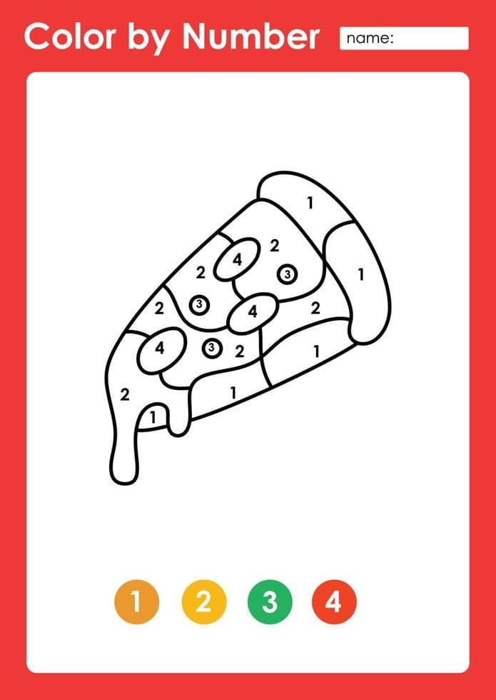 Pizza Slice Color By Number