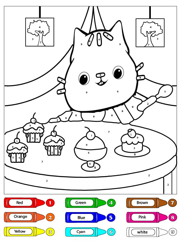 Printable Gabby’s Dollhouse Color By Number